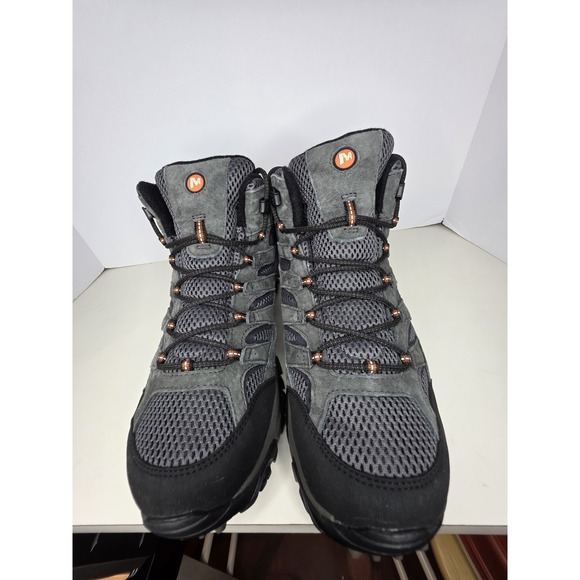 Merrell Moab 2 Mid Waterproof Hiking Boots Men's Granite Gray Vibram - Picture 3 of 11